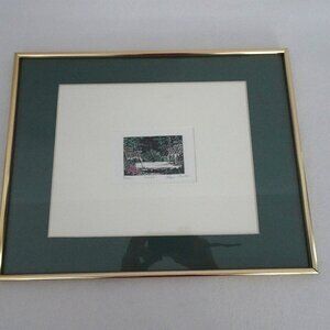 Hope Barton "Patio" Print Miniature Outdoor Landscape Cottage Signed Numbered